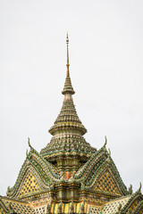 Top of the temple roof, Wat Pho,  Bangkok, Thailand.
