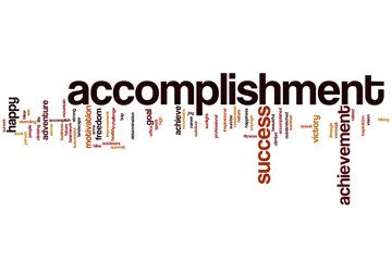 Accomplishment word cloud