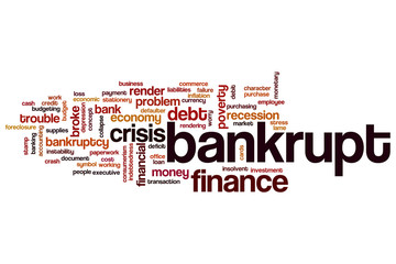 Bankrupt word cloud