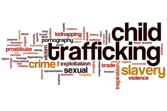 Child trafficking word cloud