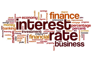 Interest rate word cloud
