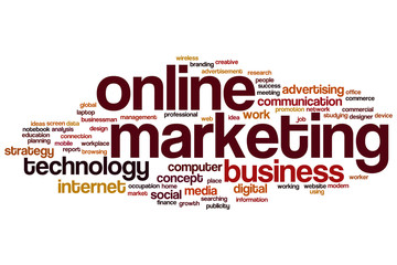 Obraz premium Online marketing word cloud