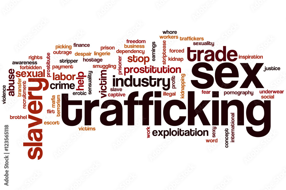 Sticker sex trafficking word cloud