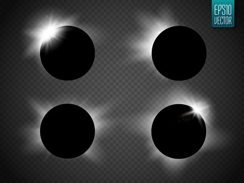 Sun and moon Vector Set. Various  suns  moons including an eclipse.