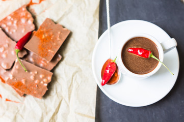 Hot chocolate with pepper