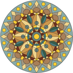 color mandala with a flower in the middle