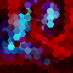 Background of geometric shapes. Dark mosaic pattern. Vector EPS 10. Vector illustration. Blue, black, red colors