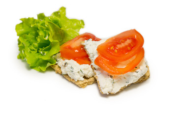 whole grain sandwiches with cheese and tomatoes