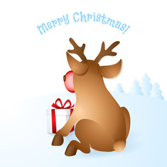 Christmas reindeer vector illustration