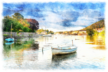 Obraz premium Boats at Millbrook in Cornwall