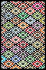 Colorful Arabian Sadu Themed Quilt Blanket Texture Pattern