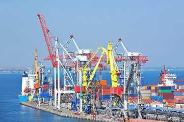 Cargo crane and ship