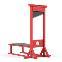 Guillotine on a white background. 3D rendering
