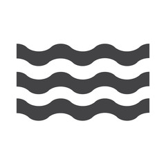 Abstract waves of water flat icon. Black. Vector illustration