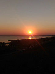 Закат над Плещеевом озером в Переславле Залесском