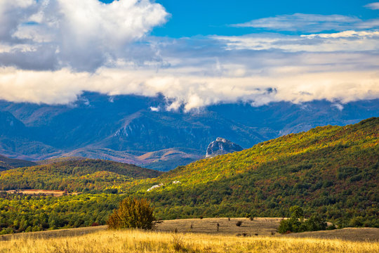 Lika region landscape autumn view