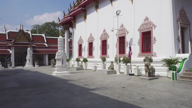 Panorama of Wat Pathum Khongkha Ratchaworawihan temple in Bangkok, Thailand 4k
