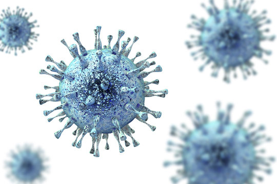 Cytomegalovirus CMV, a DNA virus from Herpesviridae family. 3D illustration. CMV mostly causes diseases in newborns and immunocompromised patients