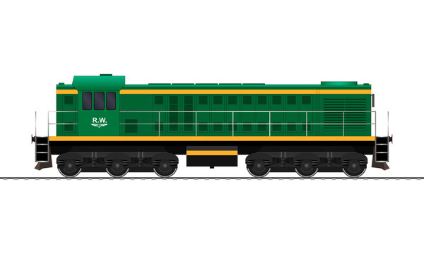 Locomotive. Railway train. vector