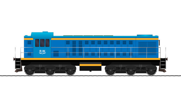 Locomotive. Railway train. vector