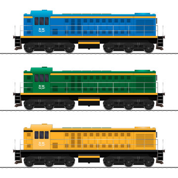 Locomotive. Railway train. vector