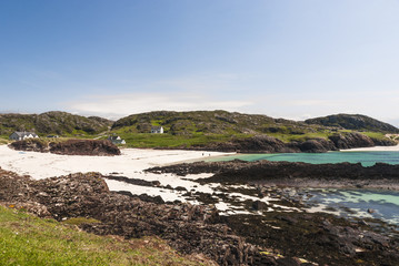 Fototapeta na wymiar A landscape image of Clachtol beach, Assynt, Scotland