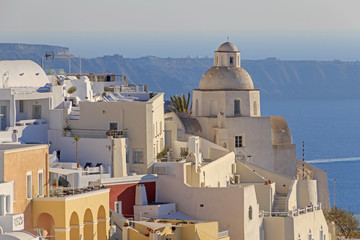 sight of Fira town on Santorini