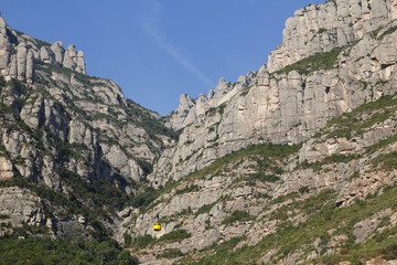 Fototapeta na wymiar Montserrat and aerial cable car