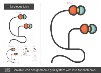 Earpieces line icon.