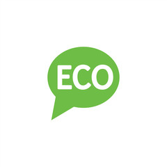 ecology sign eco character emblem label word bubble dialog green