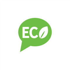 ecology sign eco character emblem label word bubble dialog green