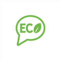 Obraz premium ecology sign eco character emblem label word bubble dialog green