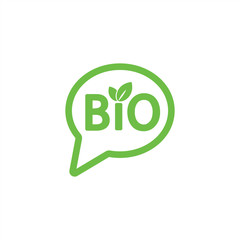 bio sign character emblem label word bubble dialog green simple