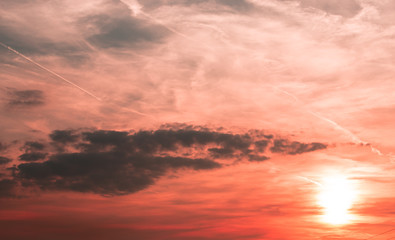 Amazing sunset and clouds,near Deva ,Romania