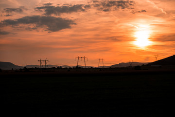 Amazing sunset and clouds,near Deva ,Romania