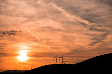 Amazing sunset and clouds,near Deva ,Romania