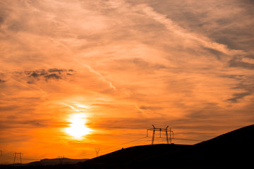 Amazing sunset and clouds,near Deva ,Romania