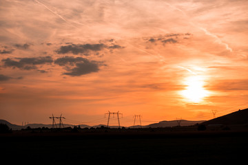 Amazing sunset and clouds,near Deva ,Romania
