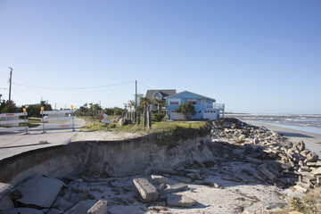 Old A1A highway Summer Haven and Matanzas Inlet area destroyed by Hurricane Matthew