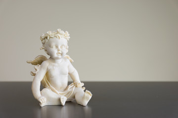 Adorable Christmas baby angel.
Copy space.