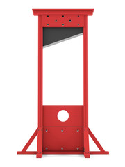 Guillotine on a white background. 3D rendering
