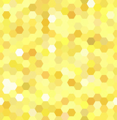 Fototapeta na wymiar Background made of yellow hexagons. Seamless background. Square composition with geometric shapes