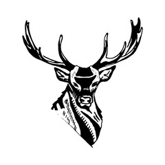 Black and white monochrome emblem, symbol, logotype, sign, badge, sticker, poste