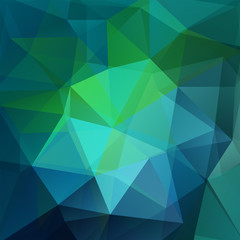 Abstract background consisting of triangles. Geometric design for business presentations or web template banner flyer. Vector illustration. Blue, green colors