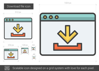 Download file line icon.