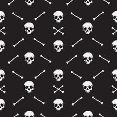 8bit Skull pattern