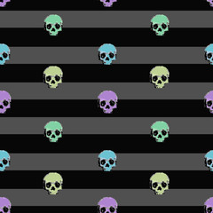 8bit Skull pattern