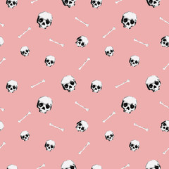 8bit Skull pattern pink