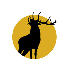 deer head vector illustration black silhouette circle