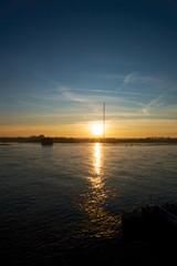 Rhein bei Wesel Sonnenuntergang